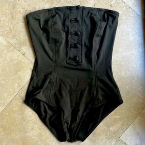 Perfect condition chocolate brown bathing suit button detail ERES swim bustier